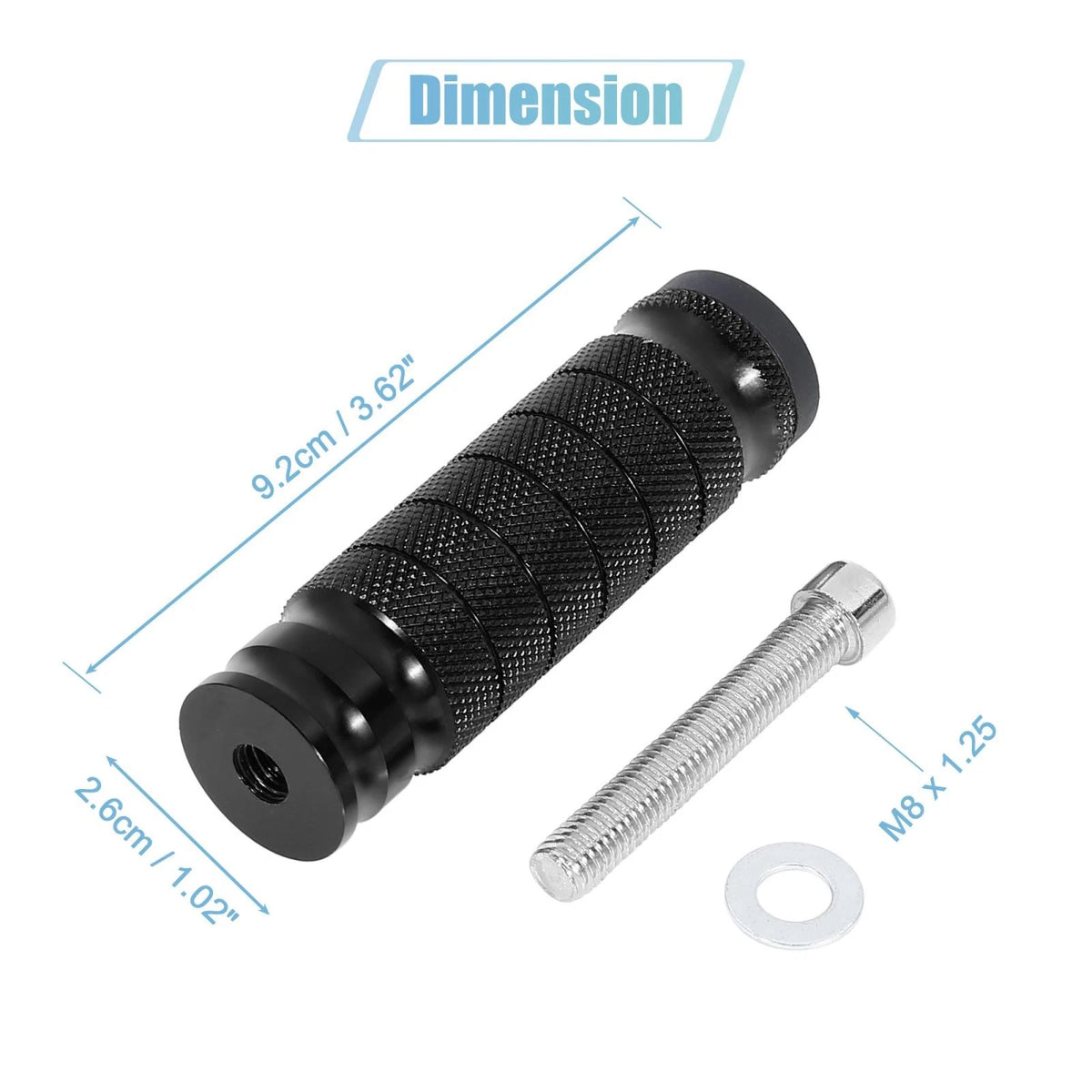 Pair / 6mm Aluminum Rearset Footrest Footpeg for Aolly Motorcycle