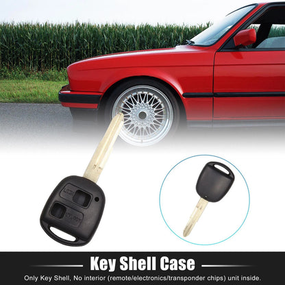 Key Fob Shell Case for Toyota Yaris Corolla RAV4 Prado 2 Button Black