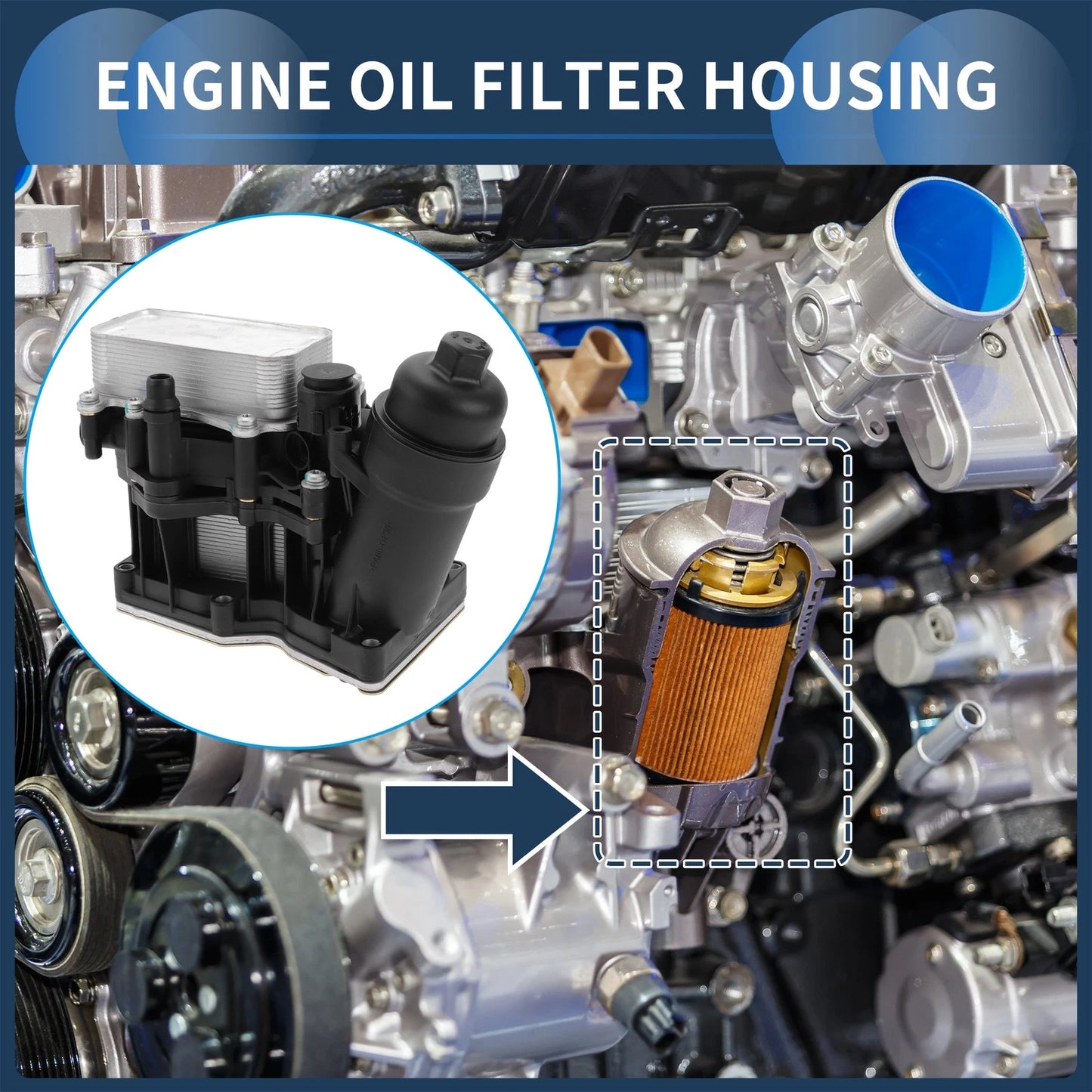 Engine Oil Cooler Filter Housing for BMW X3 X5 328d (2013-2017)