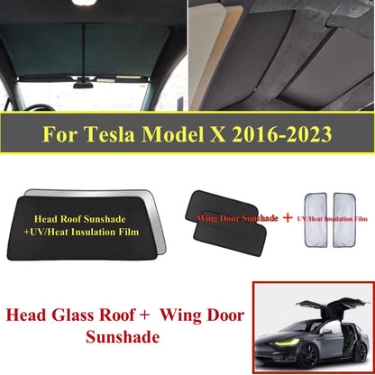 Head Roof Wing Door Sunshade Sunroof Net Blind for Tesla Model X