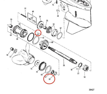 Lower Unit Seal Kit for Mercury Marine 30-125 HP 2/4-Stroke Models