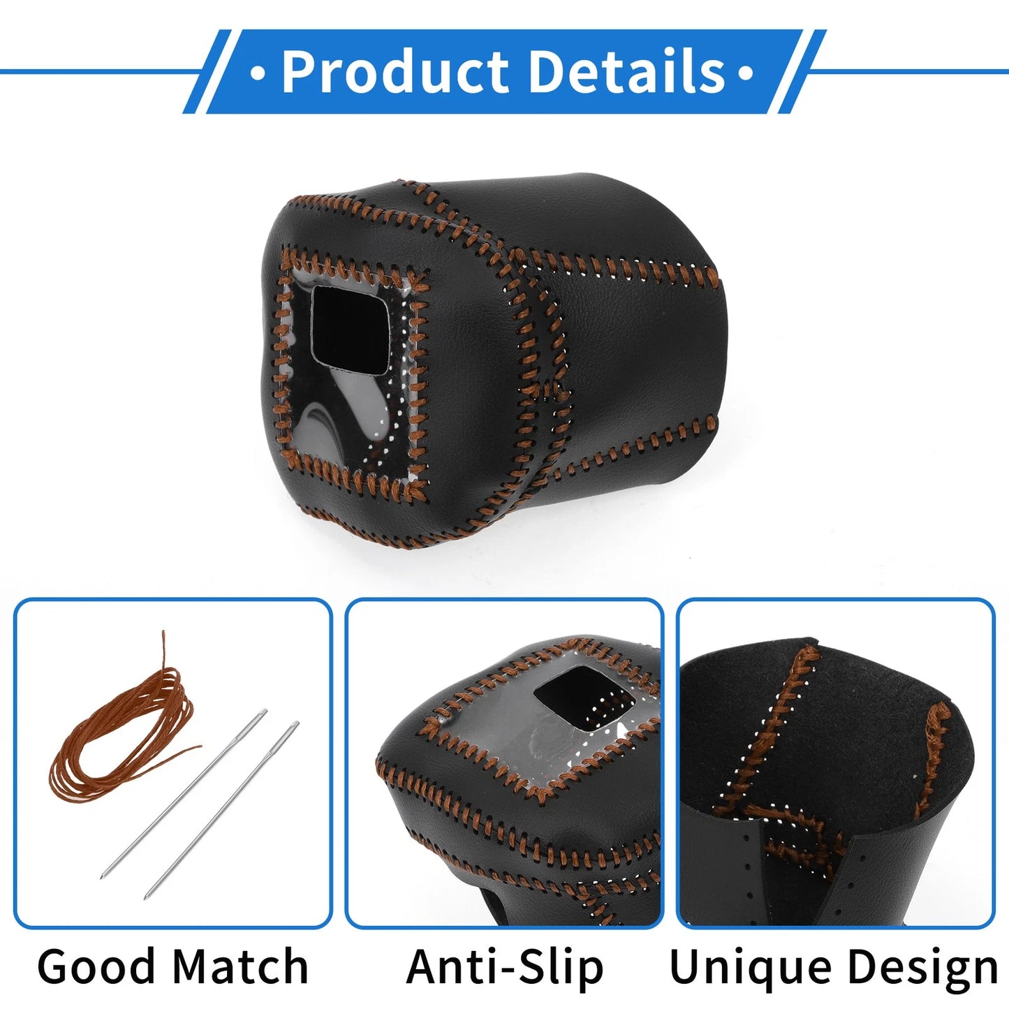 Nissan Rogue Gear Shift Knob Cover 2021-2024 Black Brown Faux Leather
