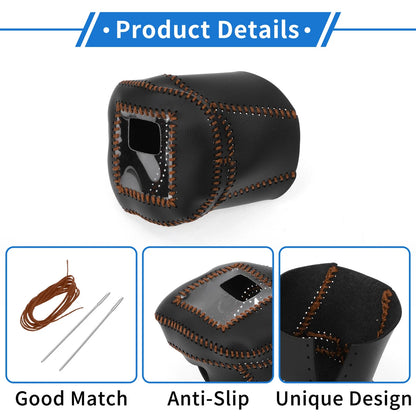 Nissan Rogue Gear Shift Knob Cover 2021-2024 Black Brown Faux Leather
