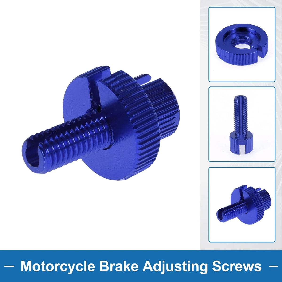 Brake Lever Barrel Adjusters Screws M8 Blue 2 Pcs for Motorcycle