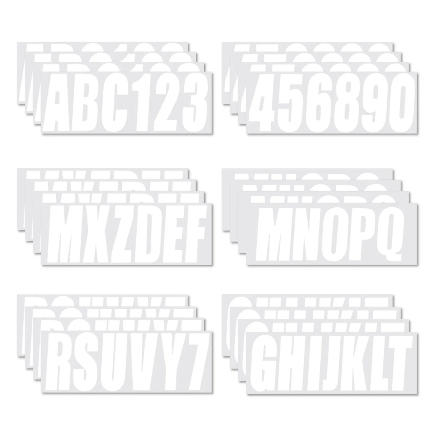 Personalized Boat Registration Decals White 4 Set A-Z & 0-9