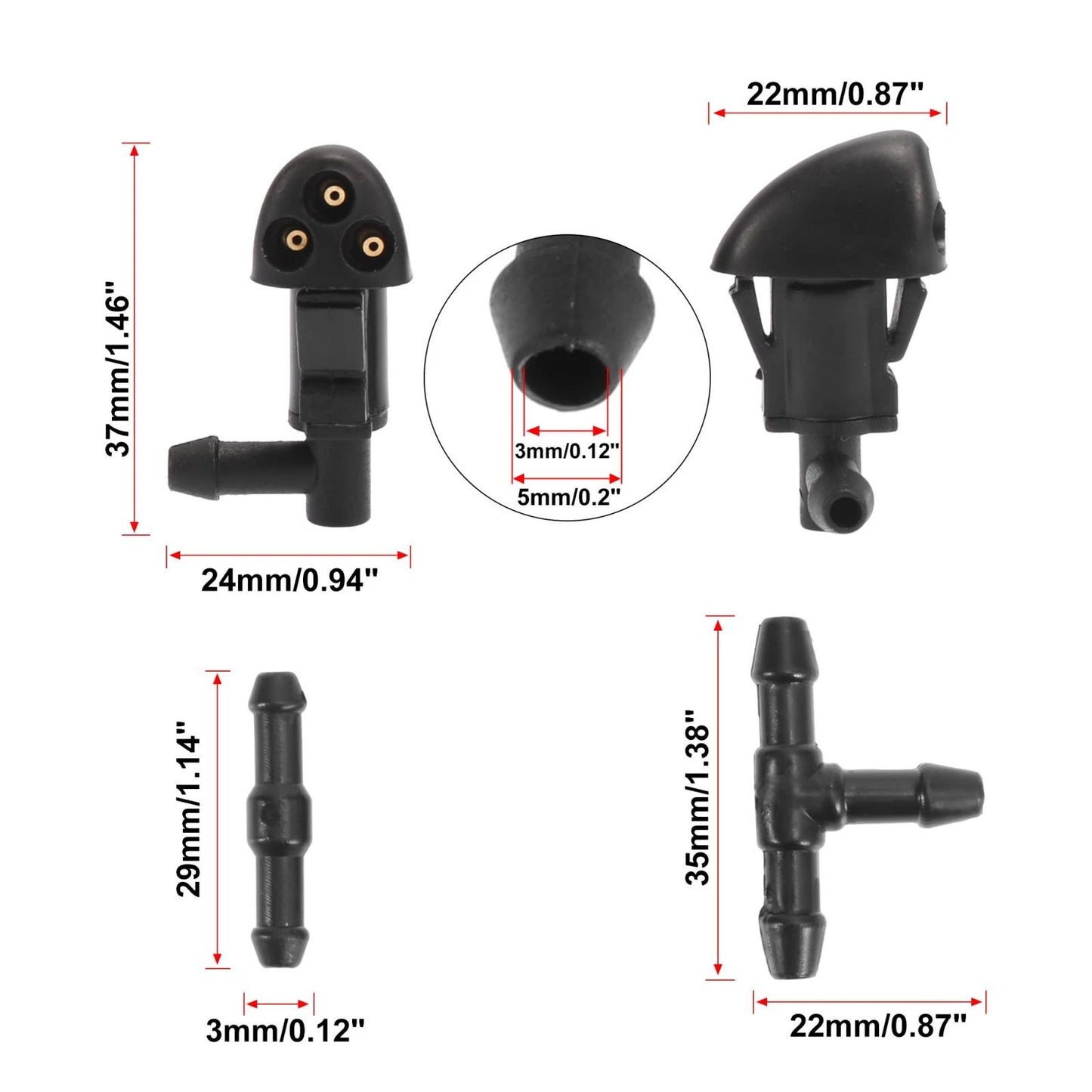 5 x Windshield Wiper Fluid Squirter Nozzle for Chevrolet Cruze (2009-2014)