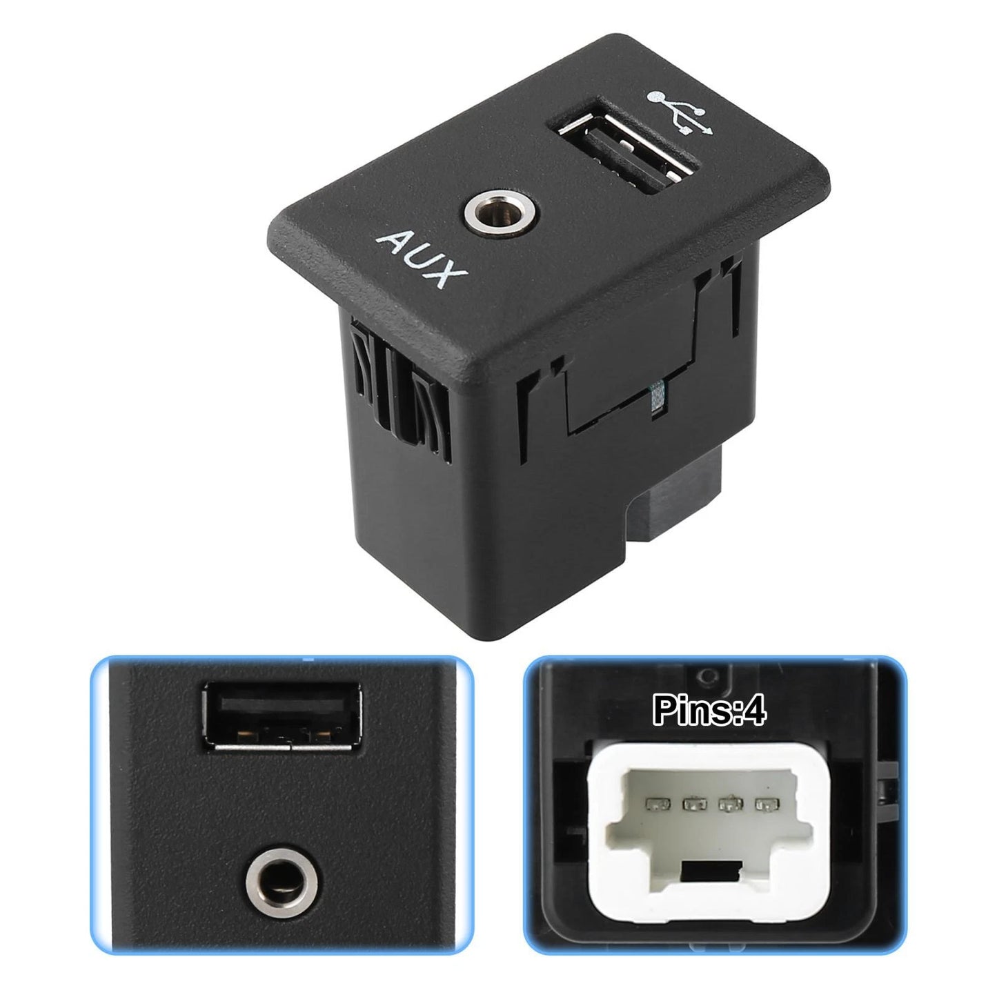 Audio Auxiliary Jack USB Port for Nissan Altima Rogue (2013-2019)