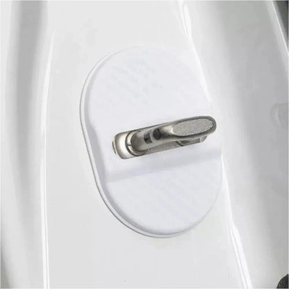 White Carbon Fiber Style Car Lock Cover Trim for Universal Vehicles