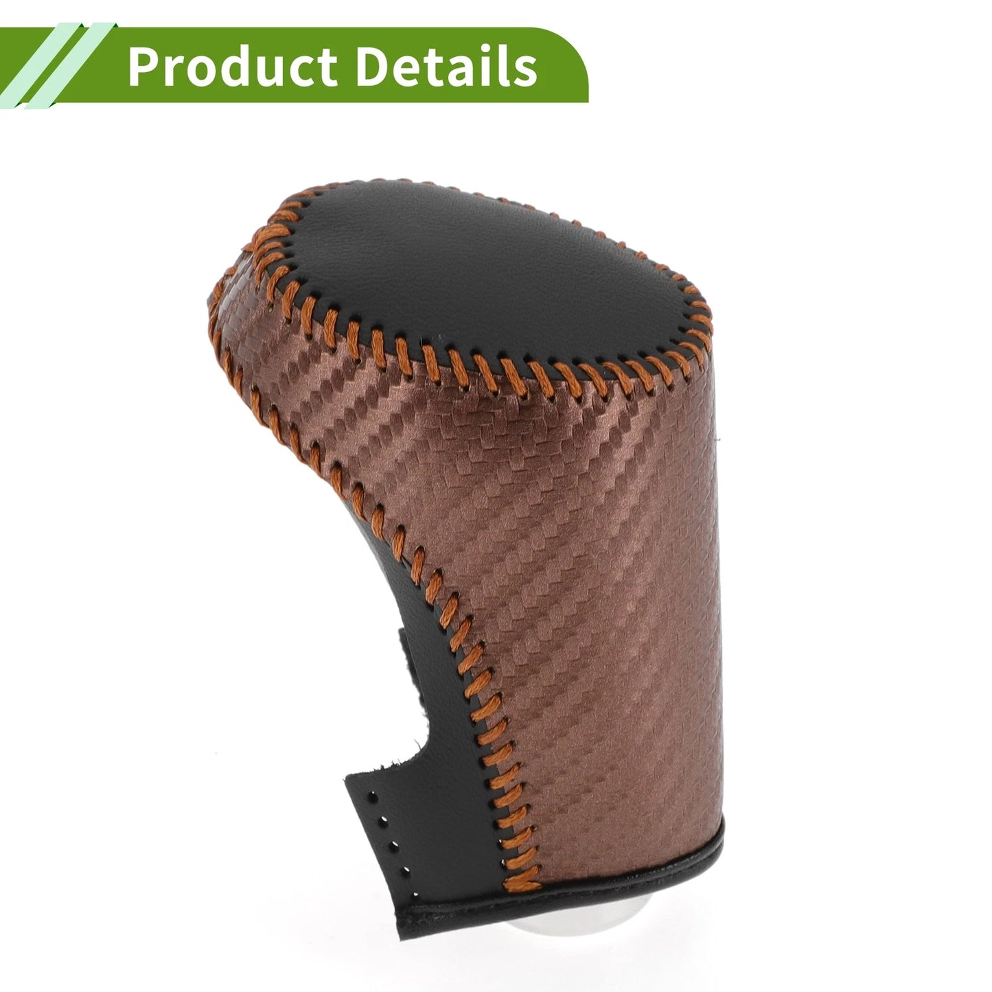 Gear Shift Knob Cover for Chevrolet Malibu Brown Carbon Fiber Black