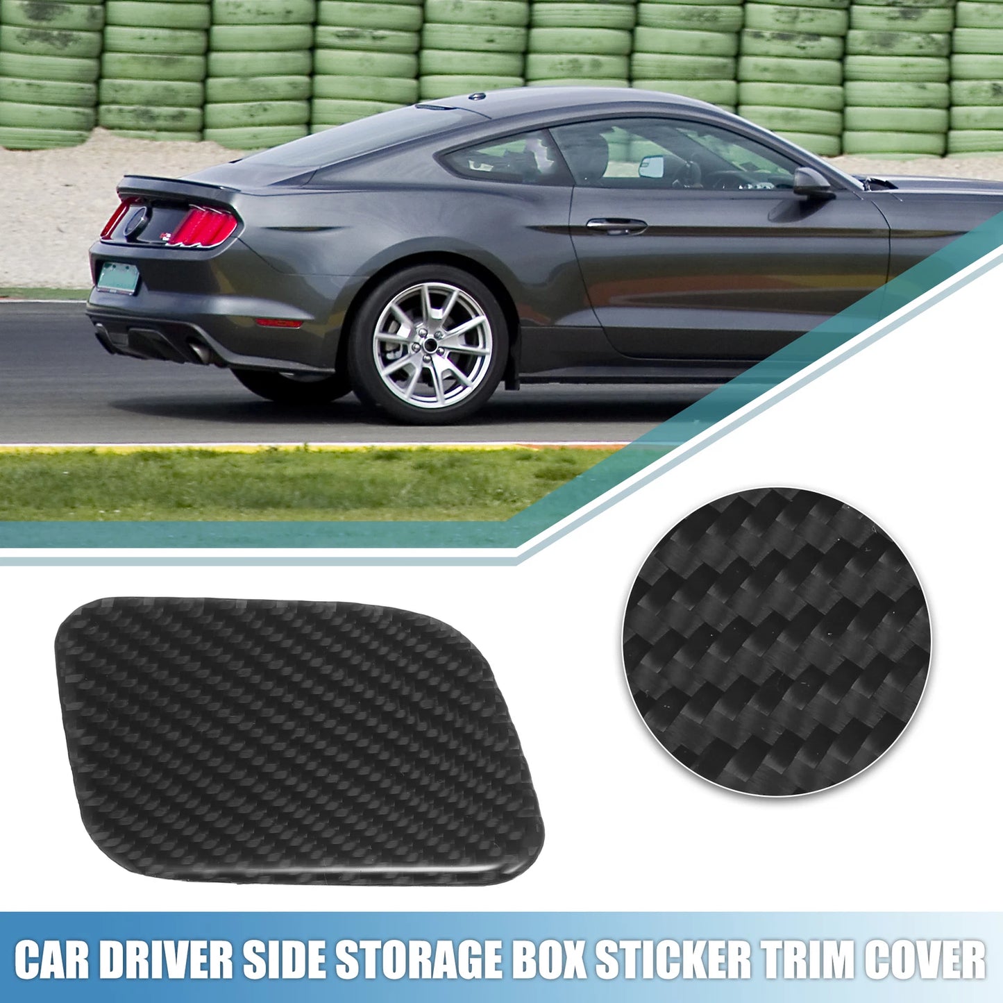 Driver Side Storage Box Trim Cover for Ford Mustang (2015-2023) Black