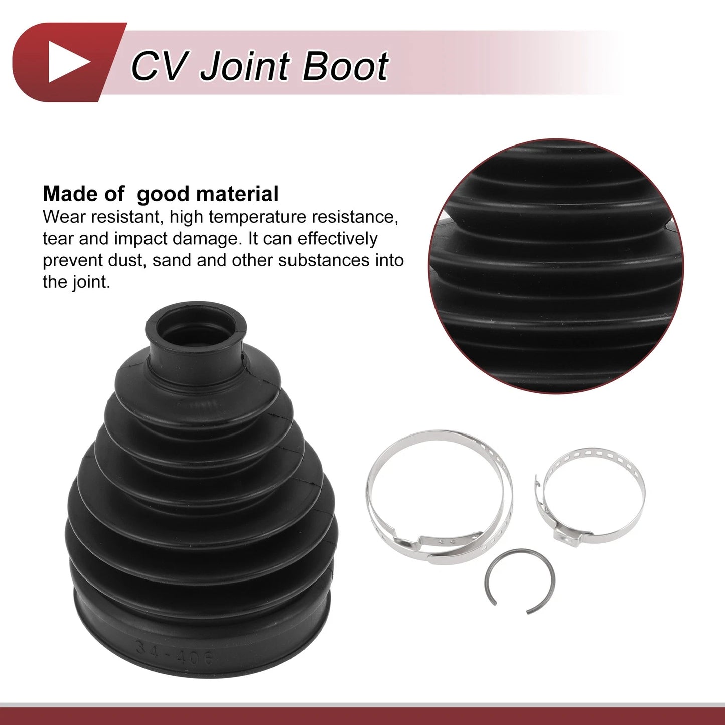 Outer CV Joint Boot Kit with Clamps for Infiniti EX35 (2008 - 2012)
