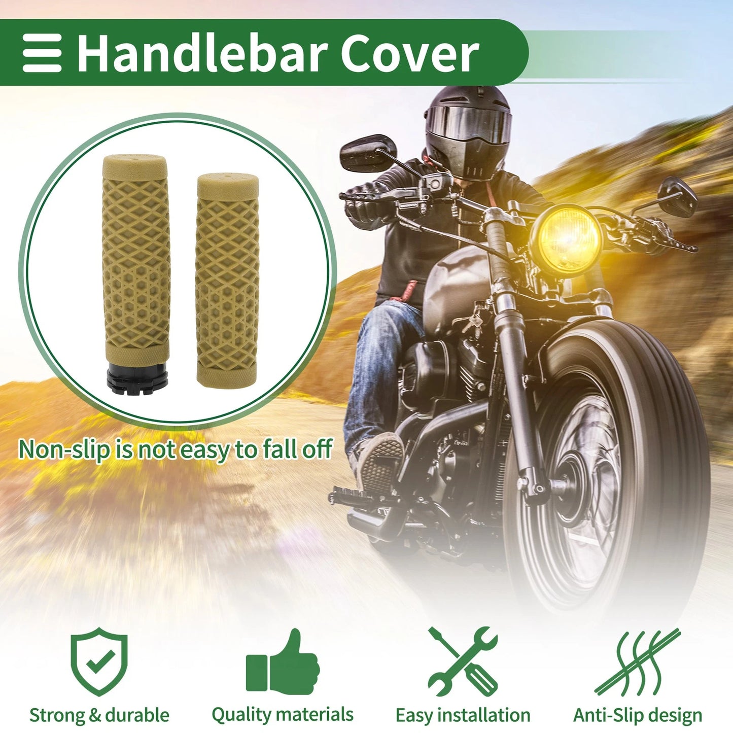 25mm Hand Grips Cover Kit TPU Yellow for Motorcycle