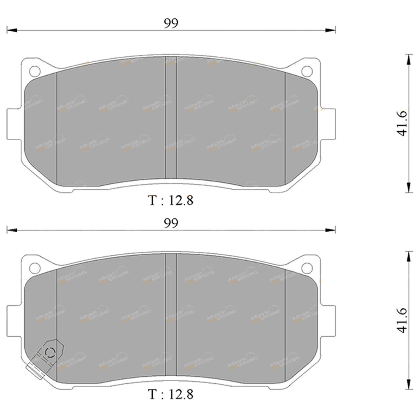 Set Rear Disc Brake Pads for Kia Shuma S2 1.8L TE (2000 - 2001)