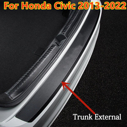 PU Leather Rear Bumper Sill Protector Plate Cover for Honda Civic (2013–2022)
