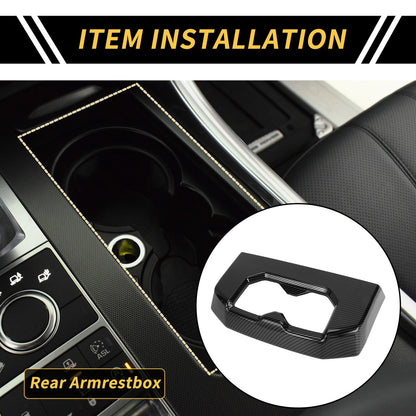 Carbon Fiber Armrest Box Rear Cup Holder Covers for Toyota Tundra (2022-2024)