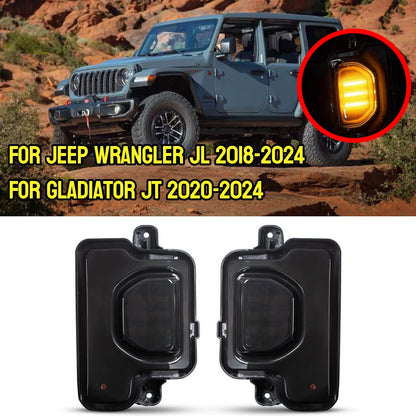 Smoke Side Mirror Turn Signal Light for Jeep Wrangler JL JT (2018–2024)