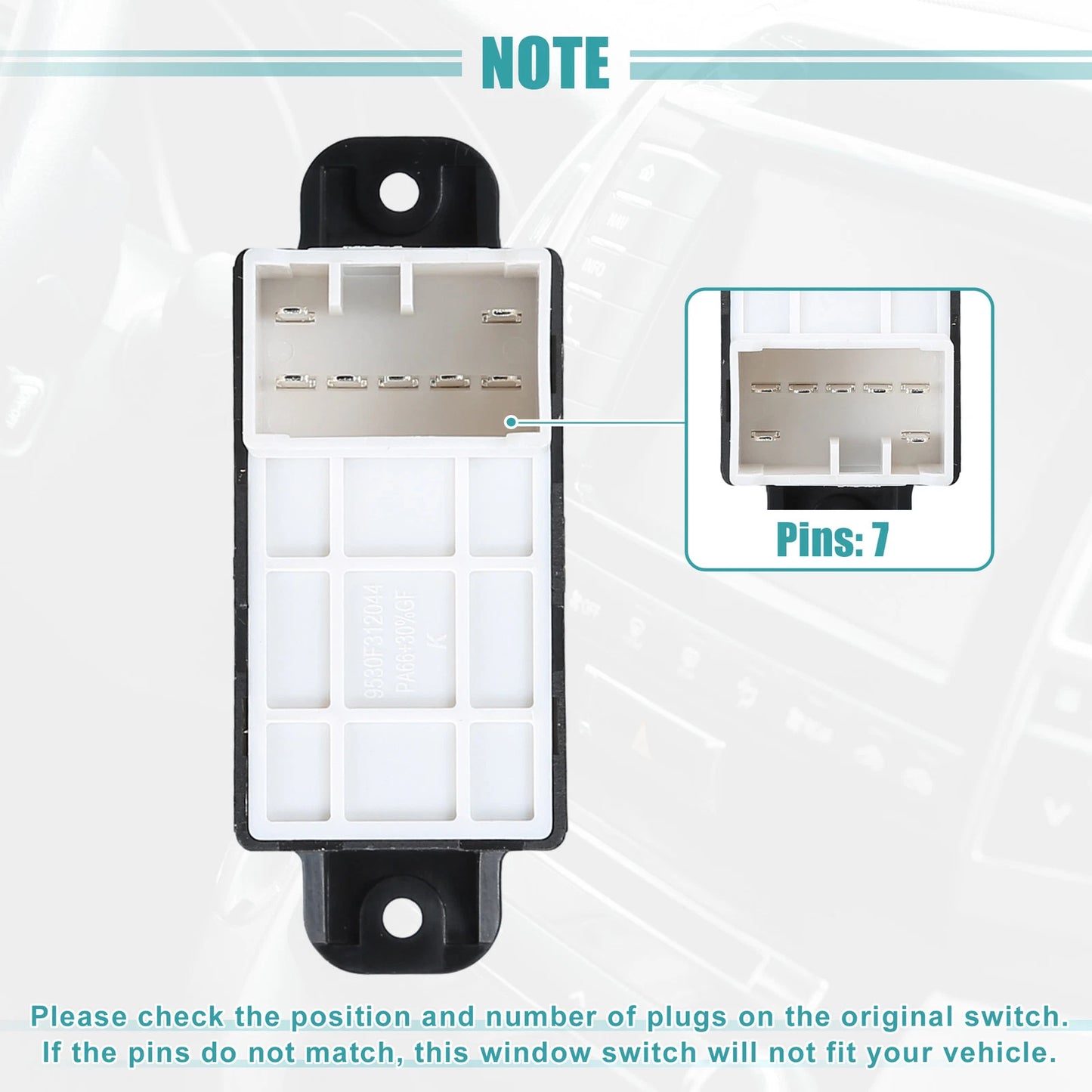 Master Power Window Switch for KIA CERATO 2016-2023 Front Right Side Black