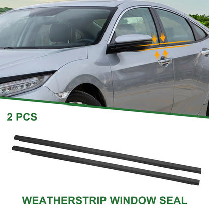 2 x Front Left Right Weatherstrip Window Seals for Honda Civic (2006-2011)