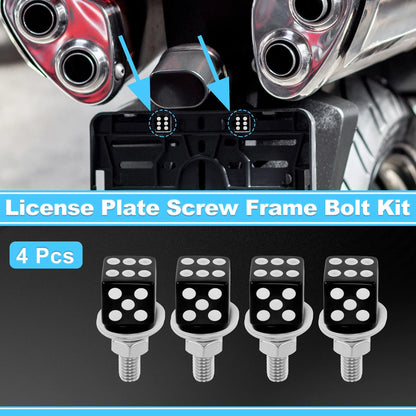 License Plate Screws Cover 3.45 cm Black 4 pcs for Universal Motorcycle