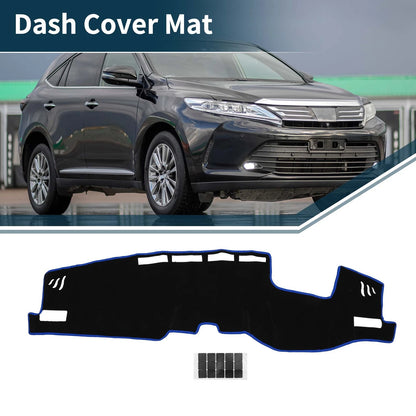 Dashboard Cover Mat for Toyota Harrier 80 (2005-2013) - Black Blue 1 Set