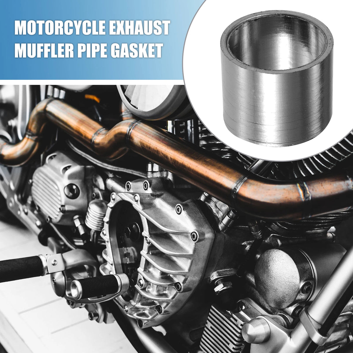 2 x Exhaust Muffler Pipe Gasket 32mm ID Silencer Connector for Motorcycle