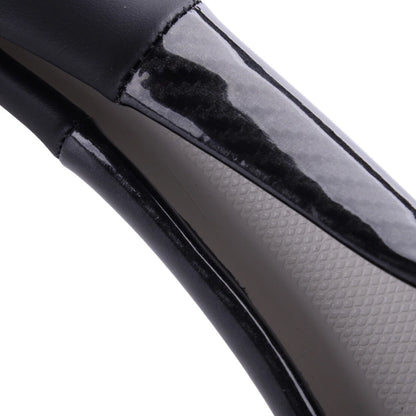 38cm Anti-Slip Carbon Fiber Leather Steering Wheel Cover for Car