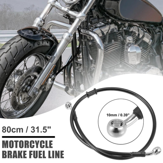 Hoses / 80cm 31.5"10mm Braided Brake Clutch Oil Line Pipe Black for Motorcycle ATV