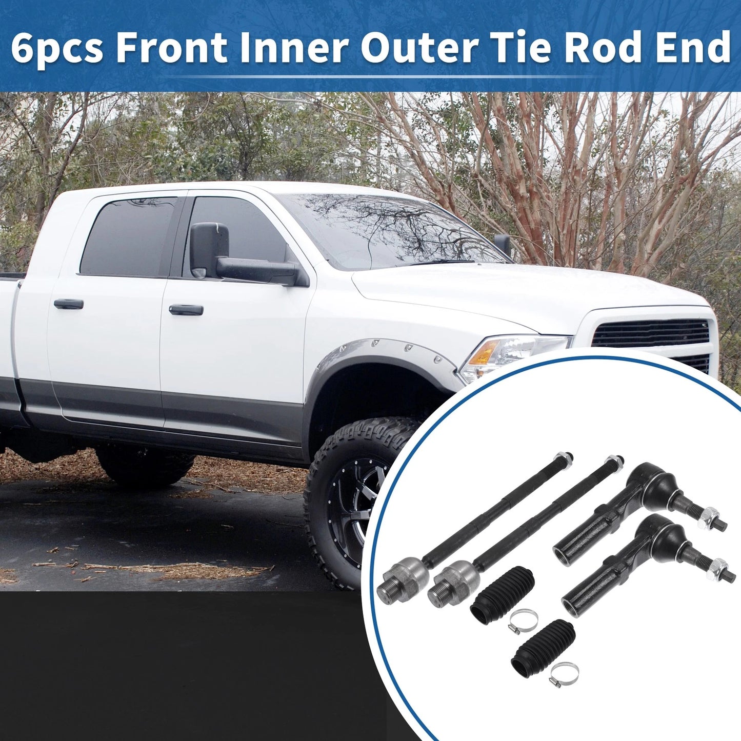 Front Outer Tie Rod End Links Kit for Dodge Ram 1500 (2006 - 2008)