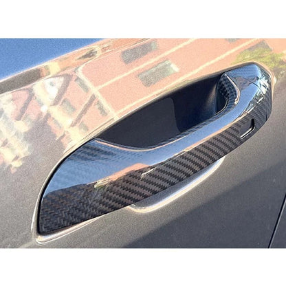 Real Carbon Fiber Exterior Door Handle Cover Trim fit For Audi A6 C8 S6 Q8 RSQ8