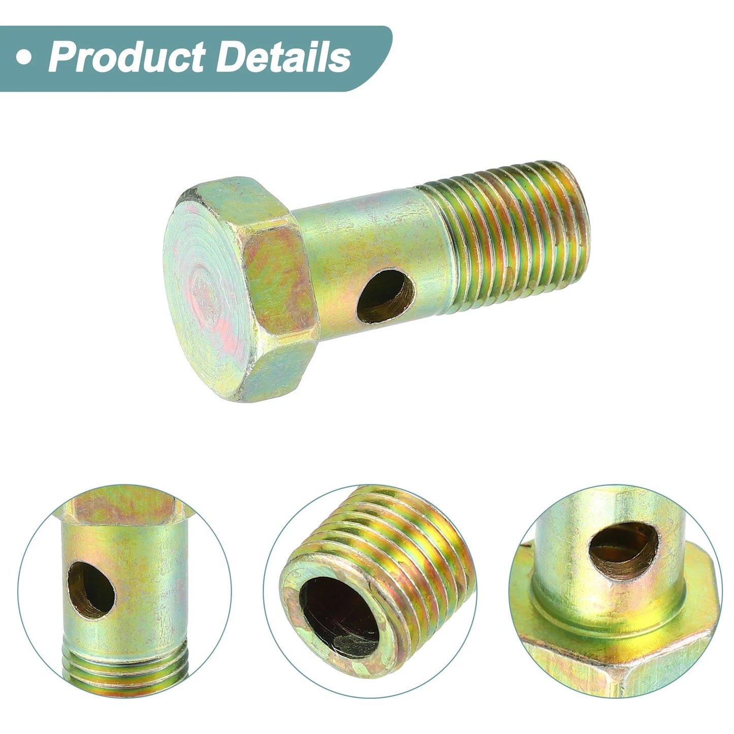 2 x Hollow Bolt Screws / G1/4 38mm / Imperial Thread for Motorcycle