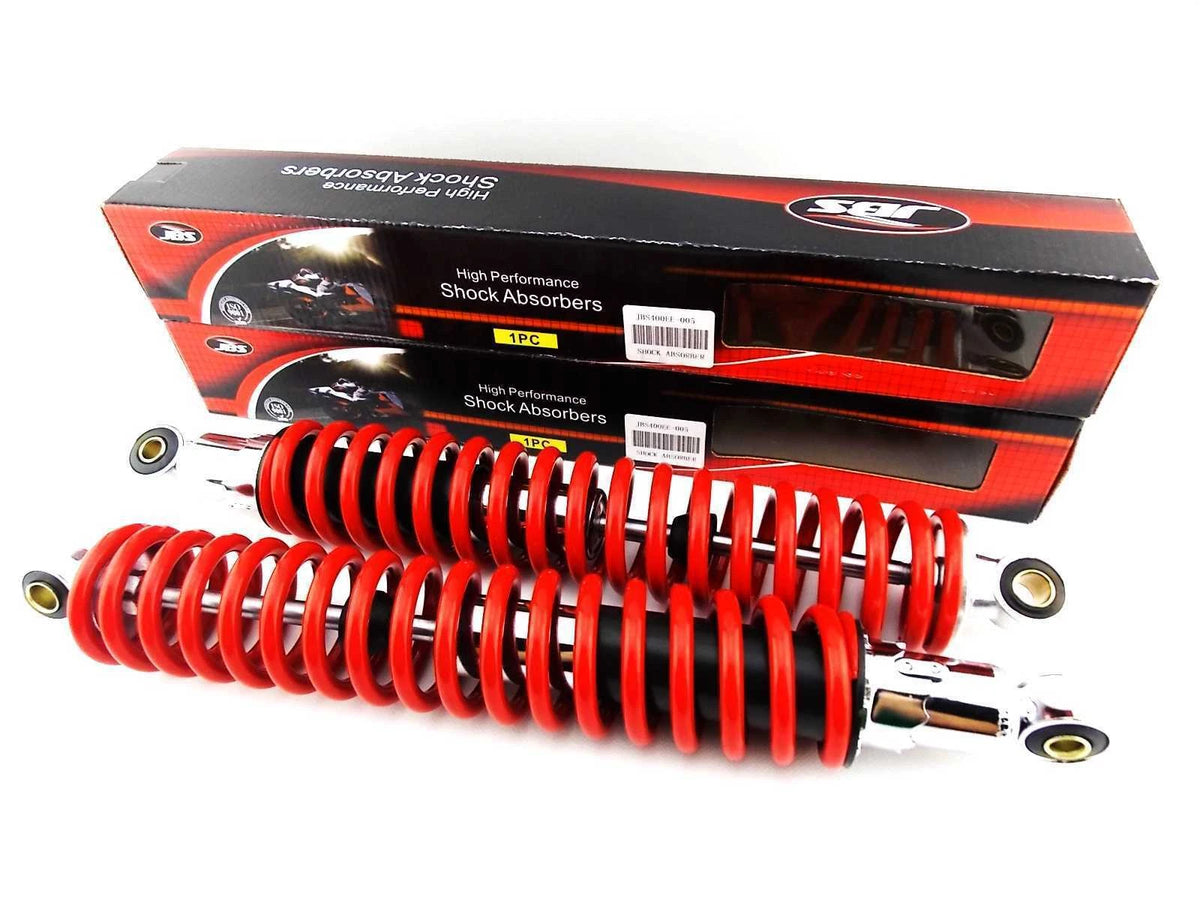 400mm Red/Chrome Rear Shock Absorbers for Kawasaki KE175