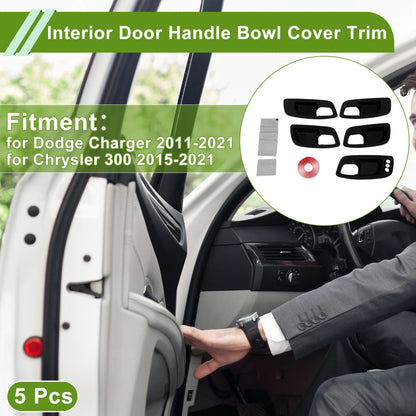 Door Handle Bowl Cover Trim for Dodge Charger (2011-2021) ABS 5 Pcs