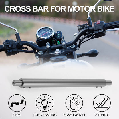 Cross Bar Handlebars Black Silver Tone with Wrench 1 Set for Motorcycle