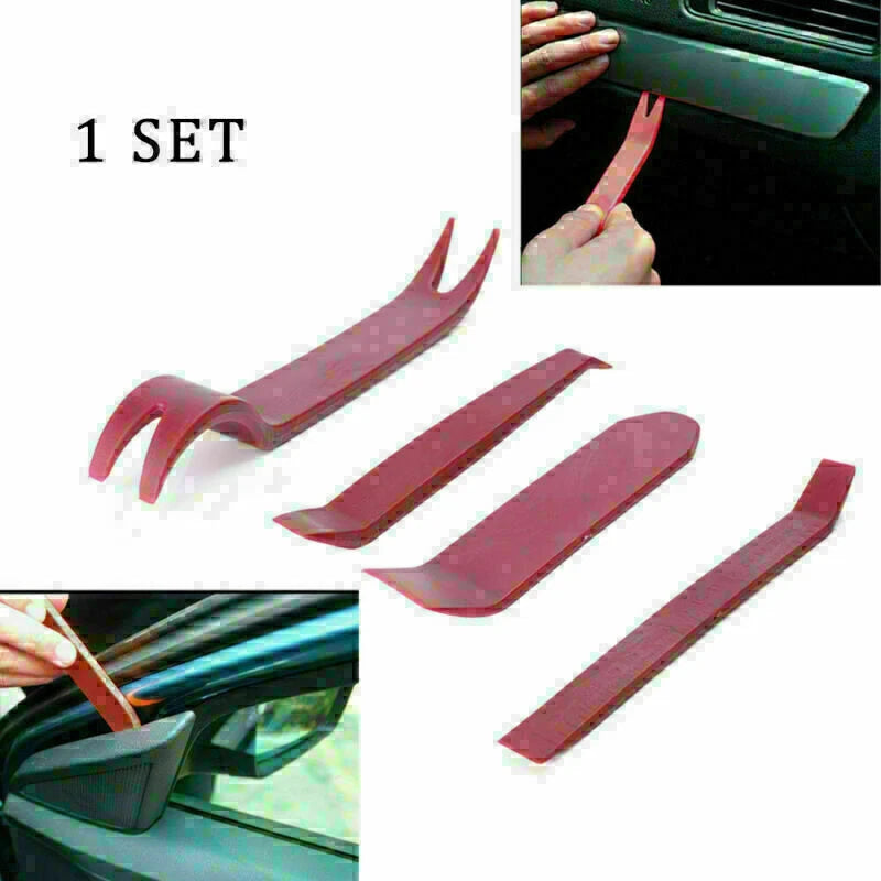 Universal Car Dash Moulding Trim for GPS Door Panel Radio Pry Tool - Red