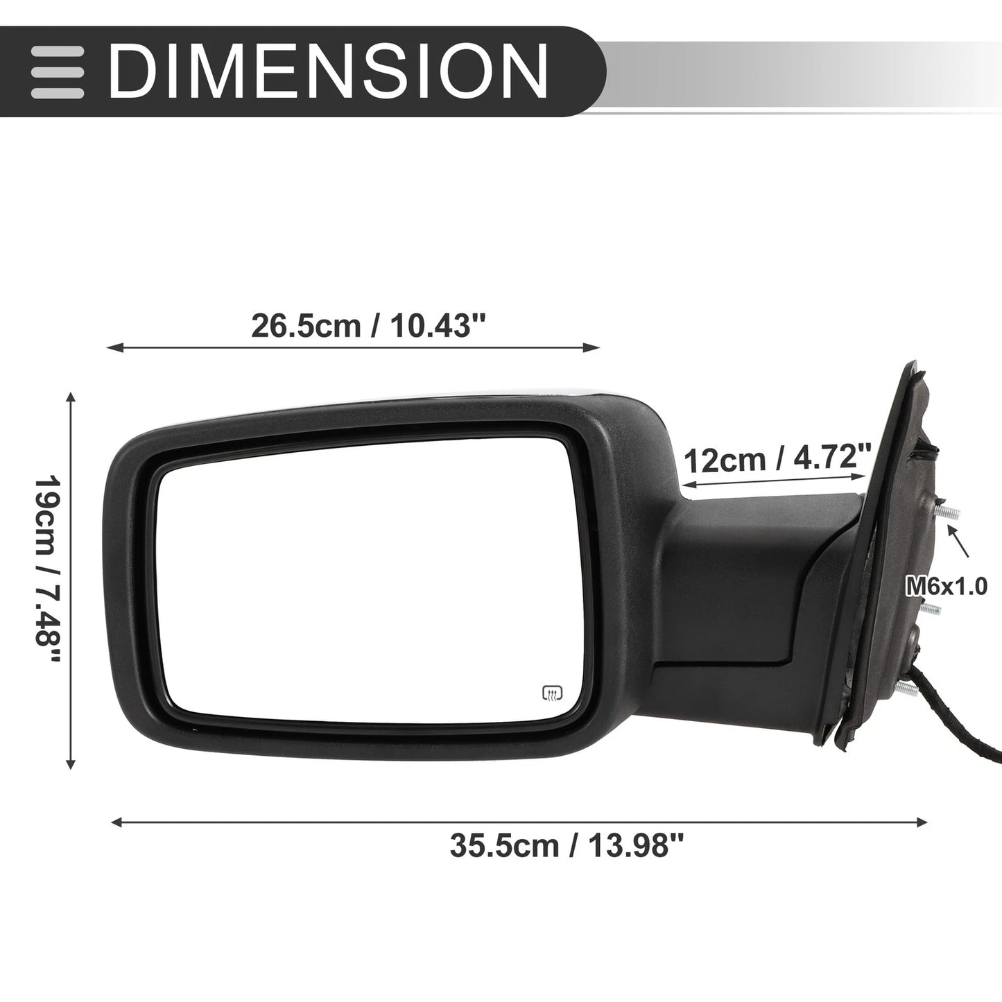 Tow Mirrors for Dodge Ram 1500 with Turn Signal Lights Silver Tone 1 Pair