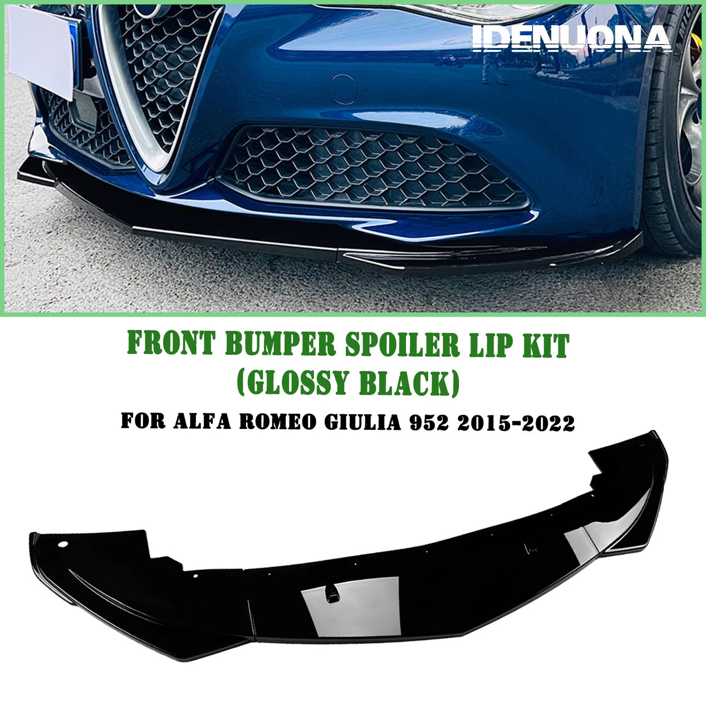 Front Spoiler Lip Splitter for Alfa Romeo Giulia 2015-2024 (2015-2024)