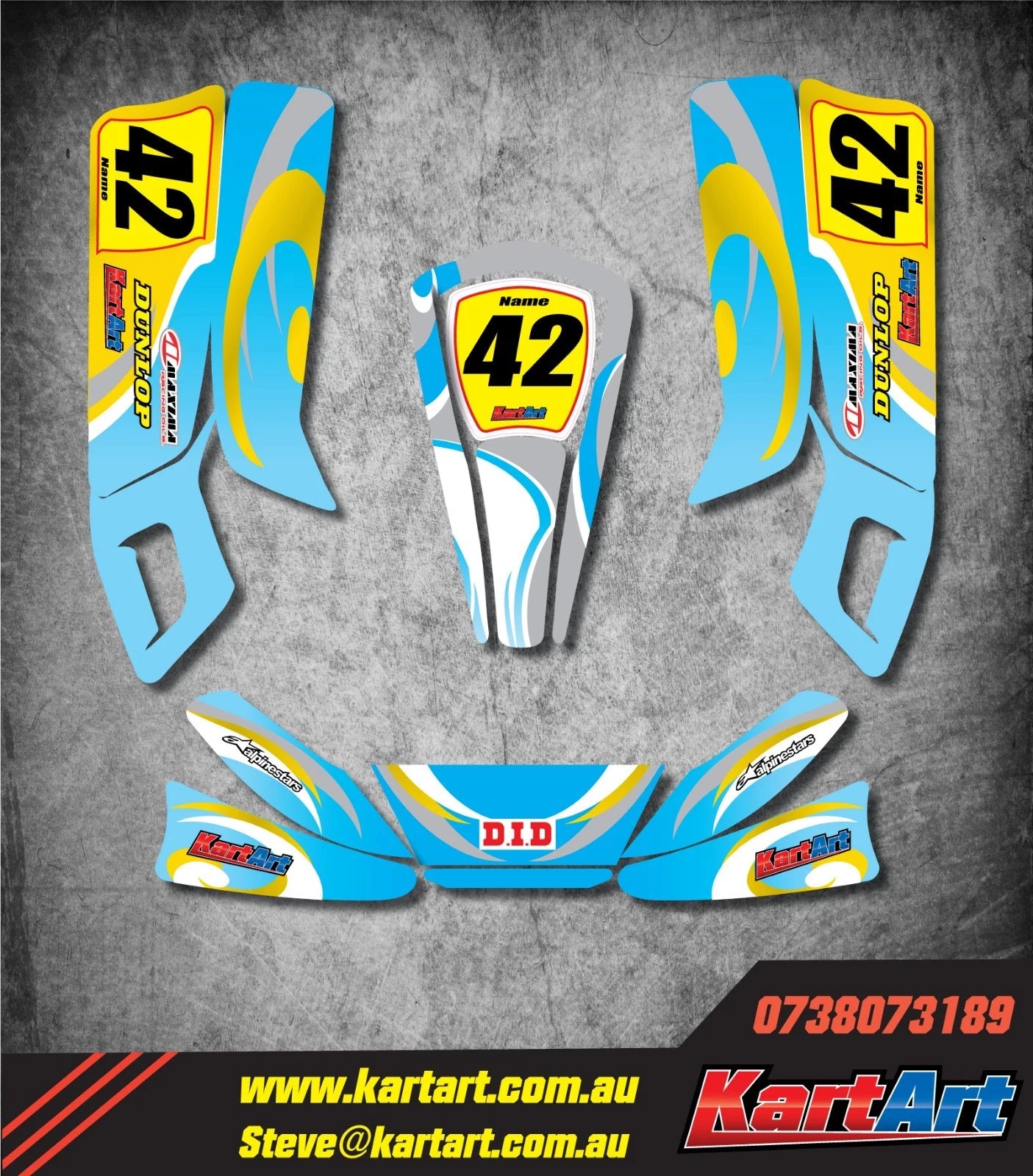 Custom KART ART Sticker Kit for Arrow X9 Junior (Whirlpool Style)