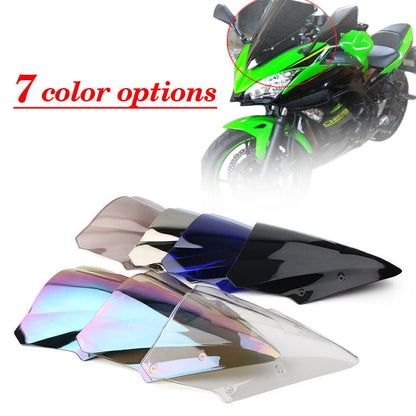 Dual Bubble Windscreen for Kawasaki Ninja 650 EX650 ER6F (2017-2019) Black