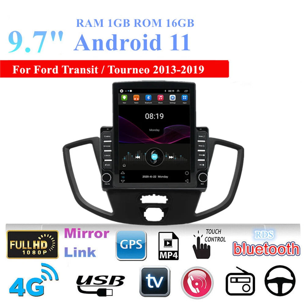 9.7" Android 11 Car Stereo GPS for Ford Transit Custom (2013-2019)
