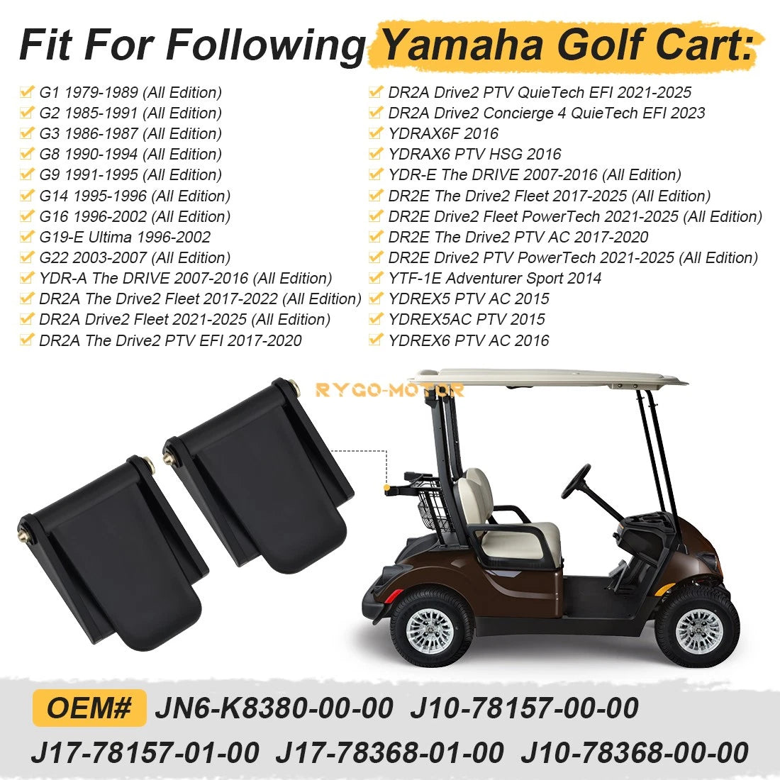 2 x Golf Cart Bag Rack Strap Buckle for Yamaha G1,G2,G3,G8,G9,G14,G16,G19,G22