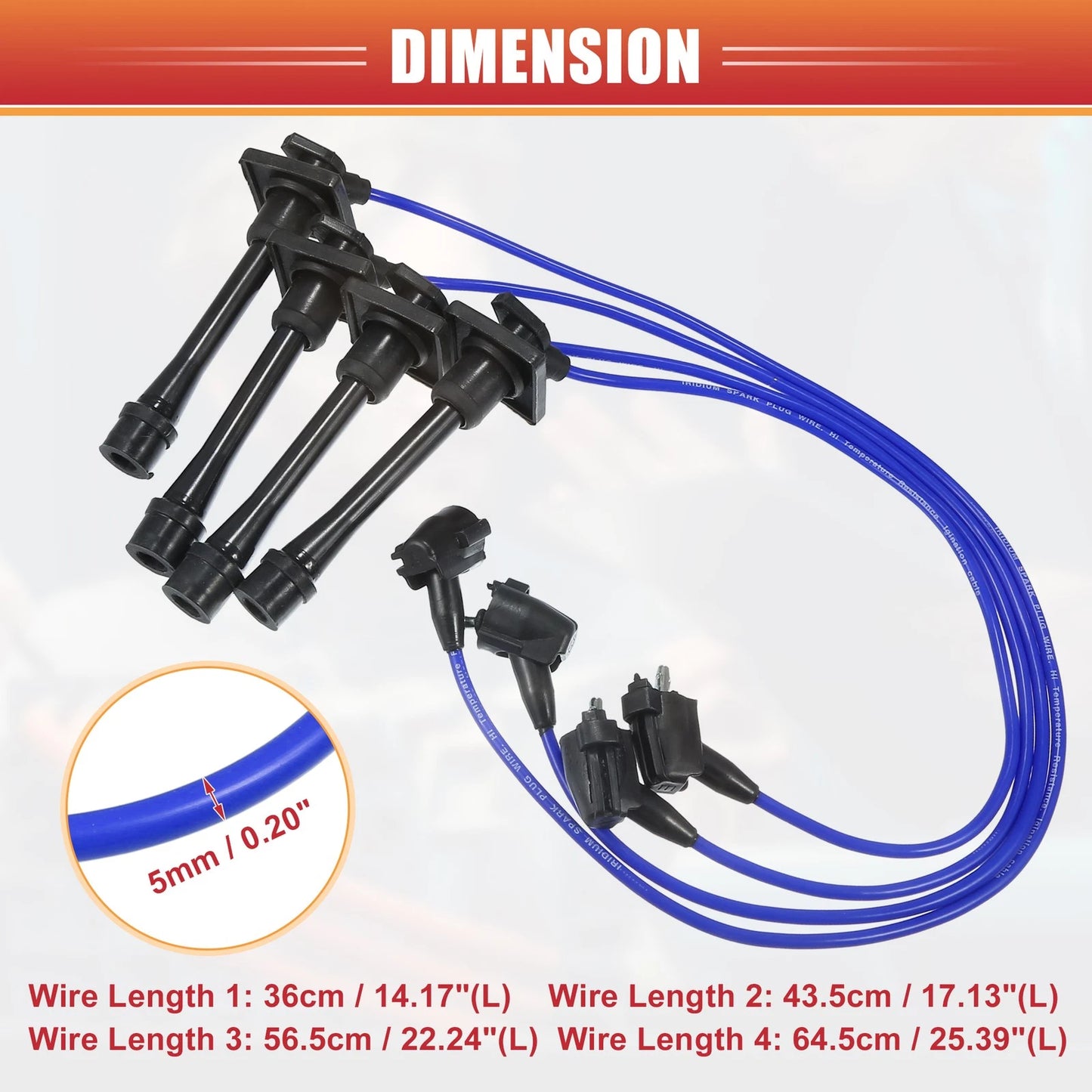 4pcs Spark Plug Wire Ignition Coil Cable for Toyota Celica (1994-1998)
