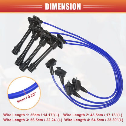 4pcs Spark Plug Wire Ignition Coil Cable for Toyota Celica (1994-1998)