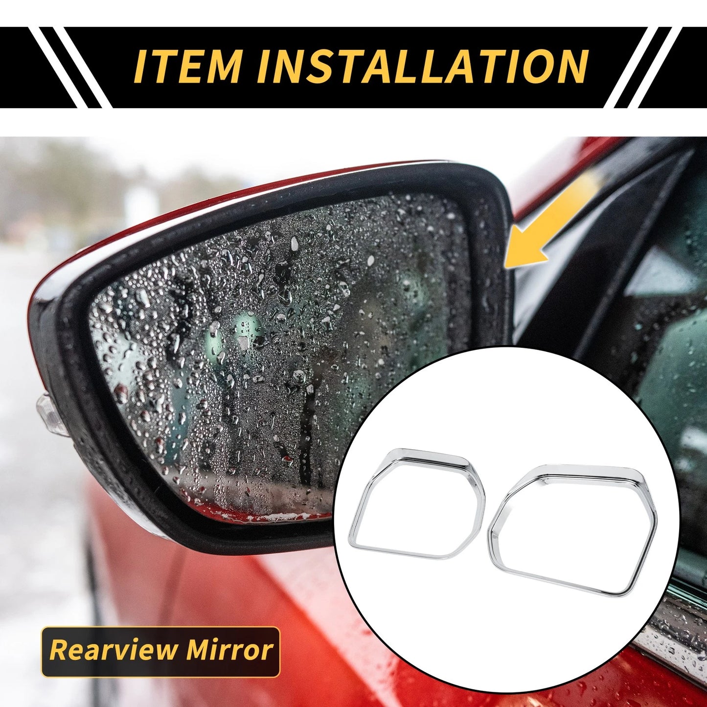 Pair Rearview Mirror Rain Eyebrow Trim for Toyota Tundra (2022–2024)