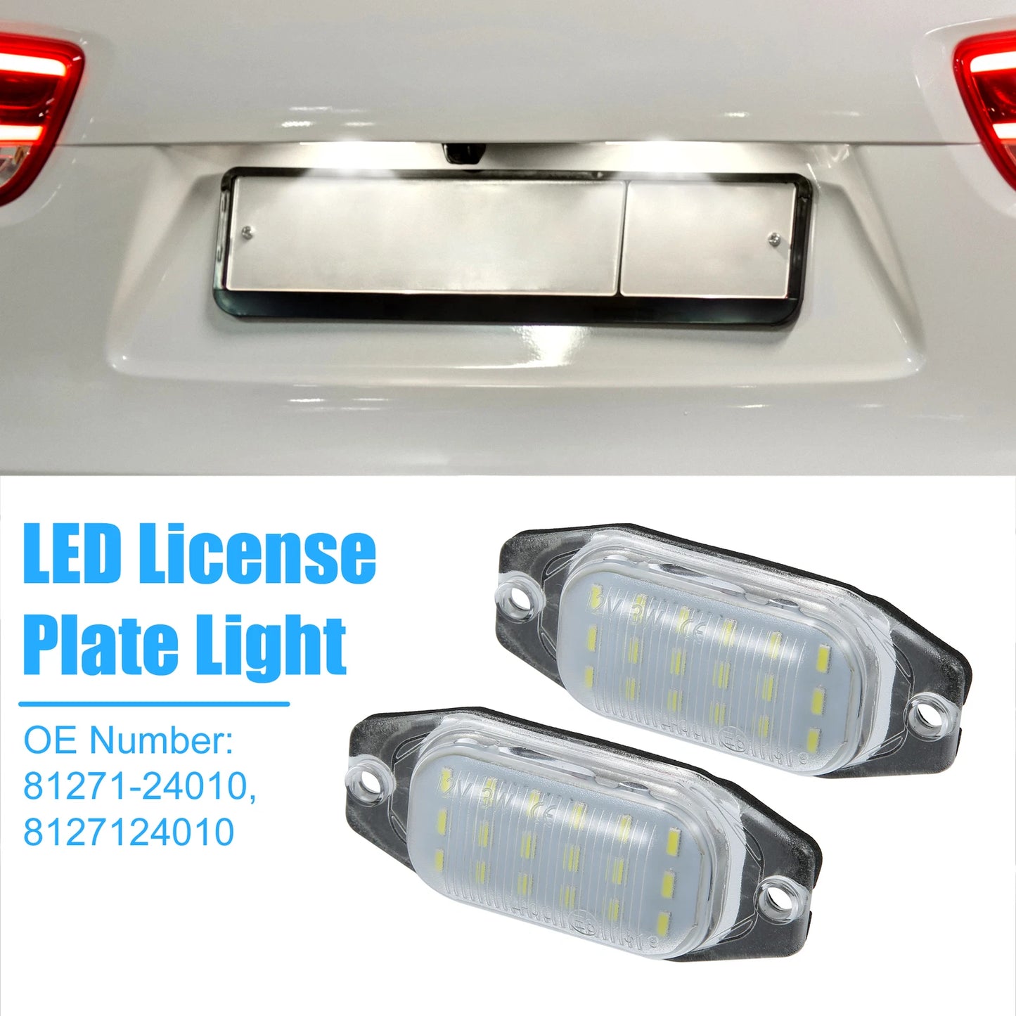 2 x White LED License Plate Lights for Toyota 4Runner (1989-1992)