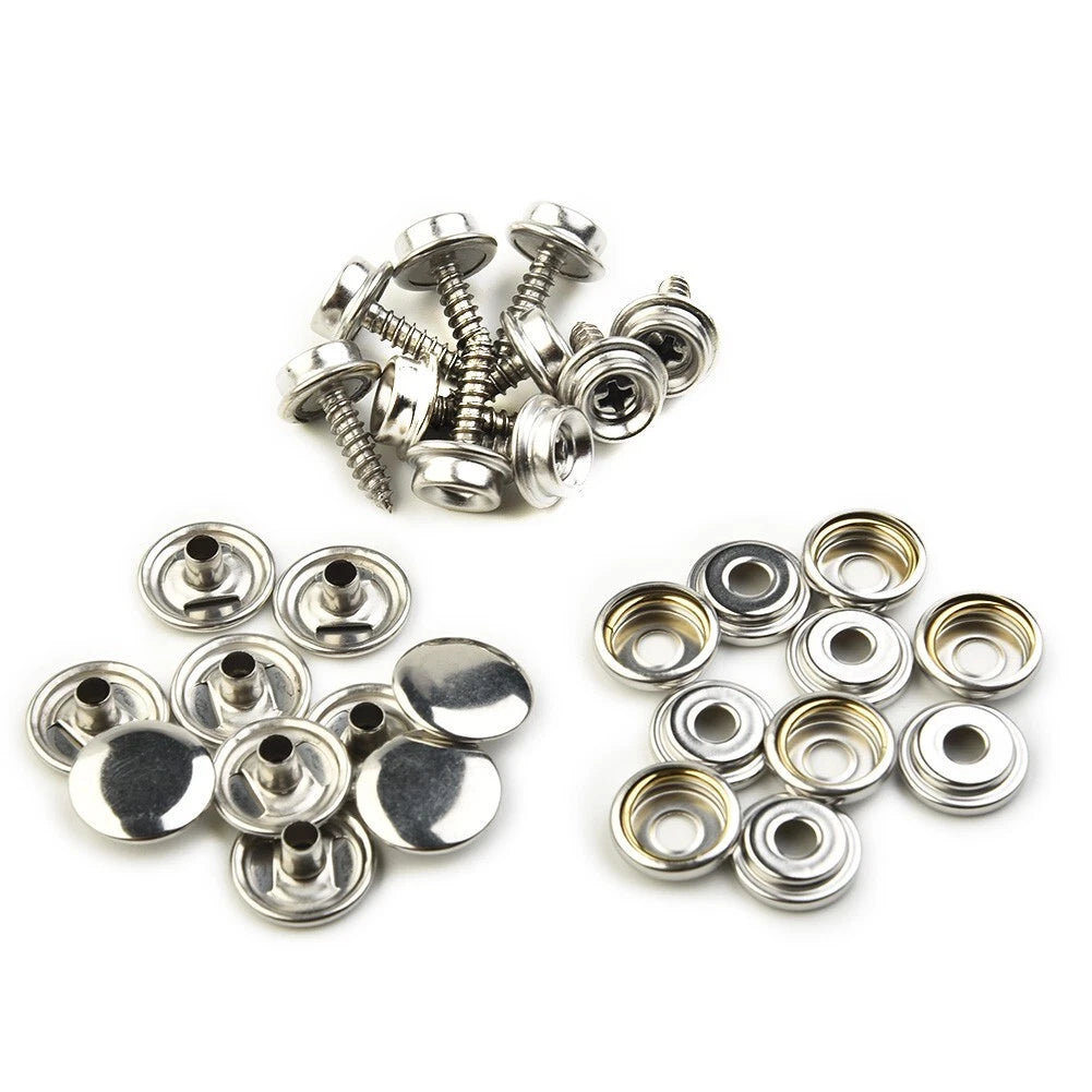 Snap Fasteners Fast Fabric Repair Kit Stud Button Rivet Clothing Leather