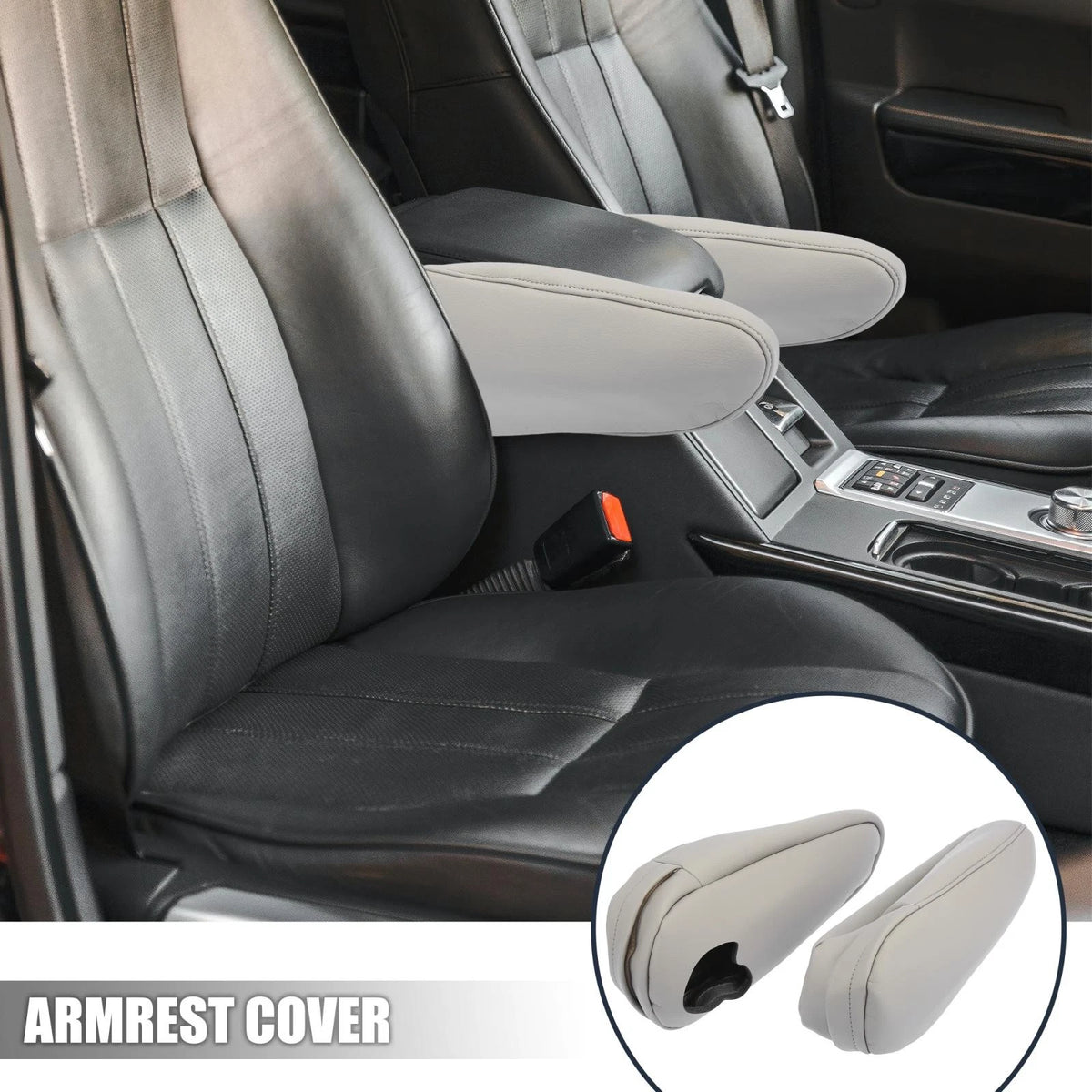 Gray Microfiber Leather Car Seat Armrest Cover for Toyota Sienna (2011-2018)