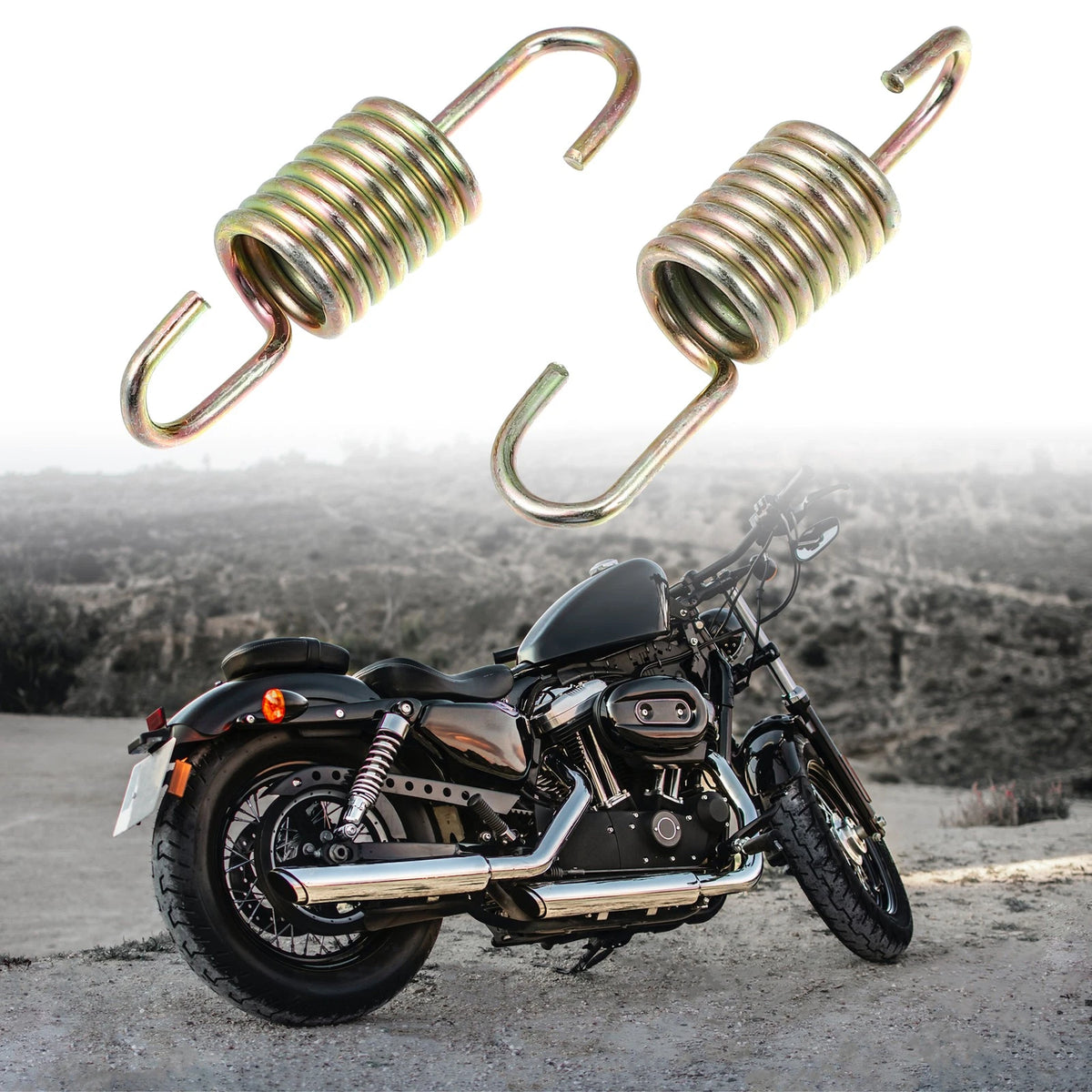 4 x 6cm Gold Tone Motorcycle Brake Pedal Return Springs for Suzuki