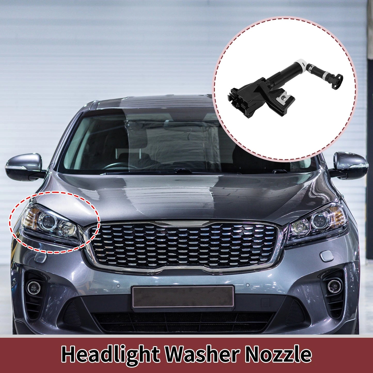 Front Passenger Side Headlight Washer Nozzle for Toyota Land