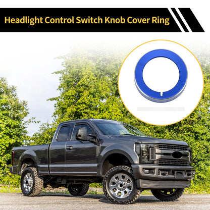 Headlight Control Switch Knob Cover Ring for Ford F-150 (2016-2021) Blue