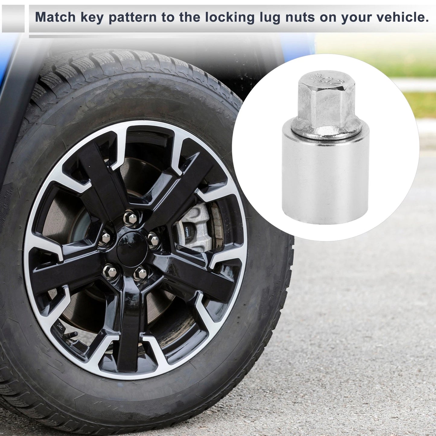 Wheel Lock Lugnut Antitheft Key Socket for Jeep Compass (2007-2023)